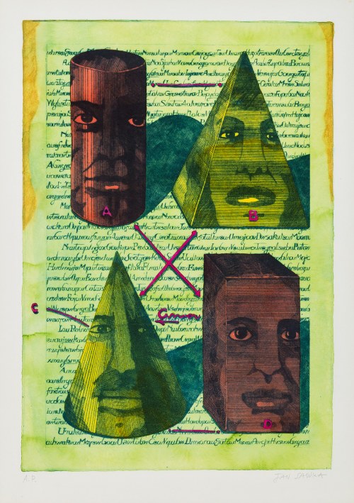 "Obiekty" - projekt ilustracji do "A Book of Fiction", 1983, Jan Sawka