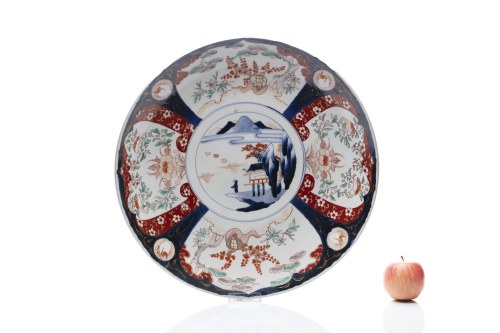 JAPONIA (JAPONIA / JAPONIA XIX W.), Duży Talerz Z Japońskim Krajobrazem