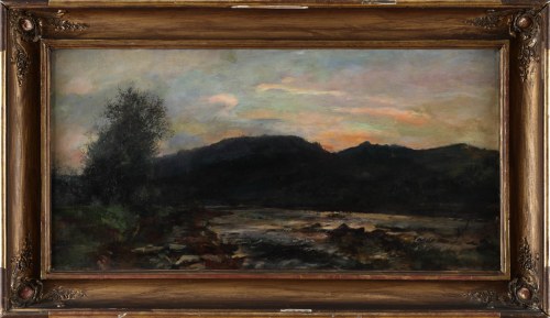 "Zachód słońca nad górską rzeką", Sylweriusz Saski