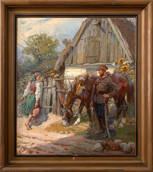 Spotkanie przy chacie, 1924, Stanisław Bagieński