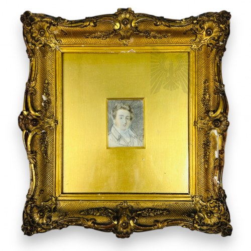 Wielka Brytania - William Henry Hunt (?) (1790-1864), “Portret Mężczyzny”, Ołówek na Papierze/Porcelana(?), XIX w.