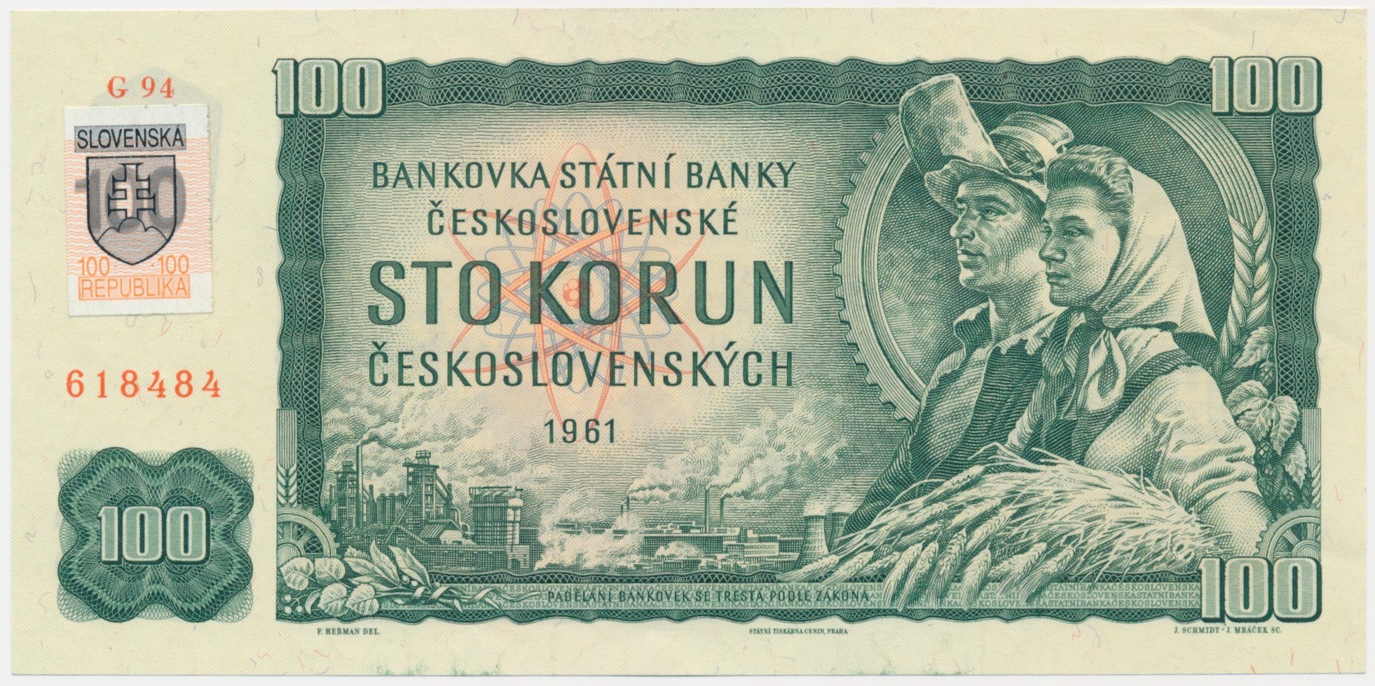 Slovaquie, 100 couronnes 1993 (1961) - avec timbre -. - Vente aux enchères sur Internet / Enchères en ligne - Prix Slovaquie, 100 couronnes 1993 (1961) - avec timbre -. - Vente aux enchères sur Internet / Enchères en ligne - Prix