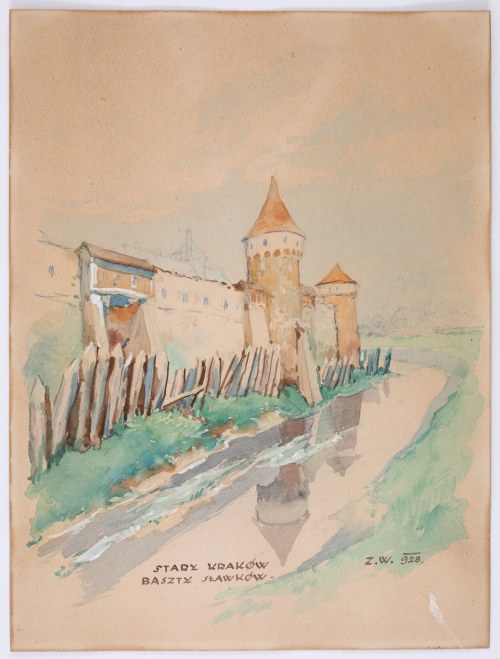 Stary Kraków. Baszty Sławkowskie, 1928, Zygmunt Wierciak