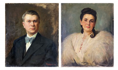 Para portretów-Eugenia i Aleksander Rettinger, 1941 i 1942, Stanisław Zawadzki