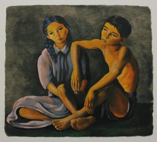 Rodzeństwo(Ilustracja do: Héron de Villefosse, L'épopée bohémienne, Aux dépens d'un amateur, Paris, 1959), Mojżesz Kisling Wg
