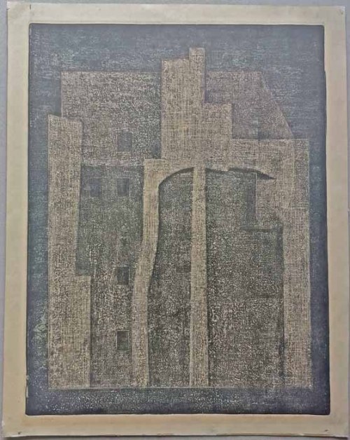 akwatinta barwna 1965 50x40 cm, Barbara Narębska-Dębska