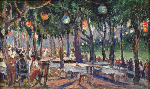 Wieczór w kawiarni z lampionami, Zygmunt Balk