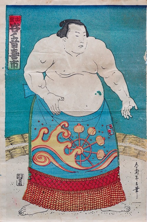 Zapaśnik sumo, Japonia, ok. 1880 -1890 r., Shunsai Toshimasa