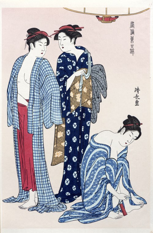 W publicznej łaźni, z serii: Wschodnie piękności i moda, Japonia, okres Showa, po 1960 r., Torii Kiyonaga