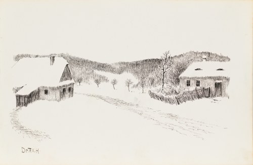 Widok wiejski, ok. 1913, František Xaver Harlas
