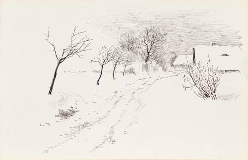 Zima na wsi, ok. 1913, František Xaver Harlas
