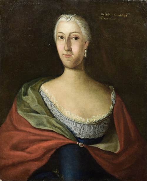 POLSKI (XVIII w.), Portret poetki Elżbiety Drużbackiej, 2. poł. XVIII w., Malarz Nieokreślony