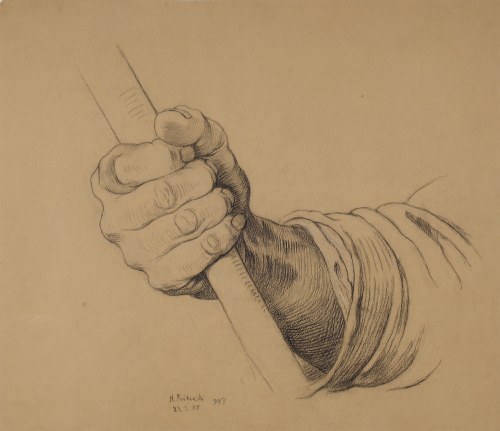Szkic dłoni, 1888, Hans Fritsch
