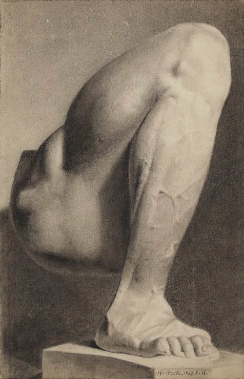 Szkic nogi, 1889, Hans Fritsch