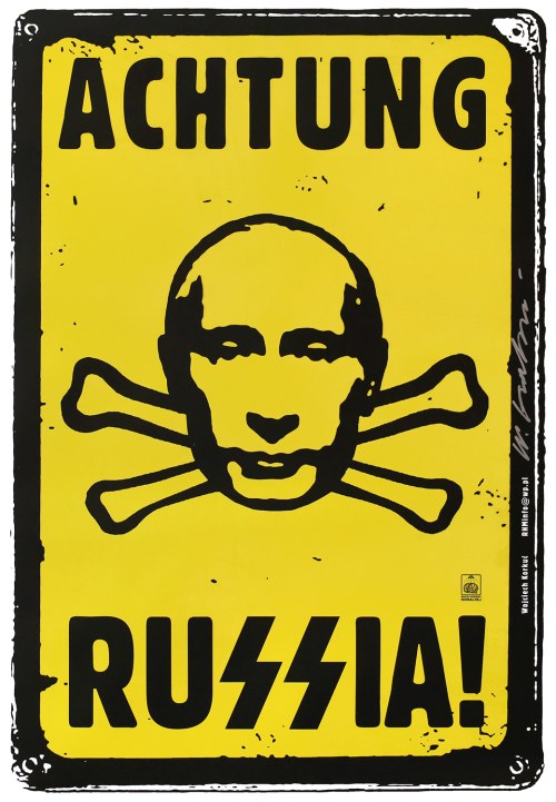 Achtung Russia! 2014. Plakat z autografem., Wojciech Korkuć
