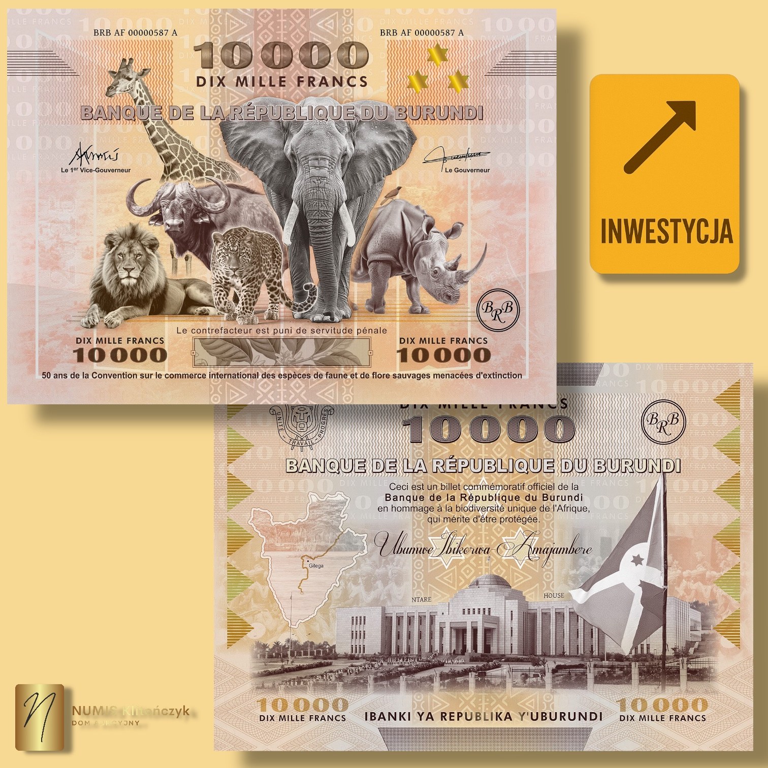 BURUNDI, 10,000 Francs 2025, Largest Banknote in the World - Online auction  / Online bidding - Price - OneBid