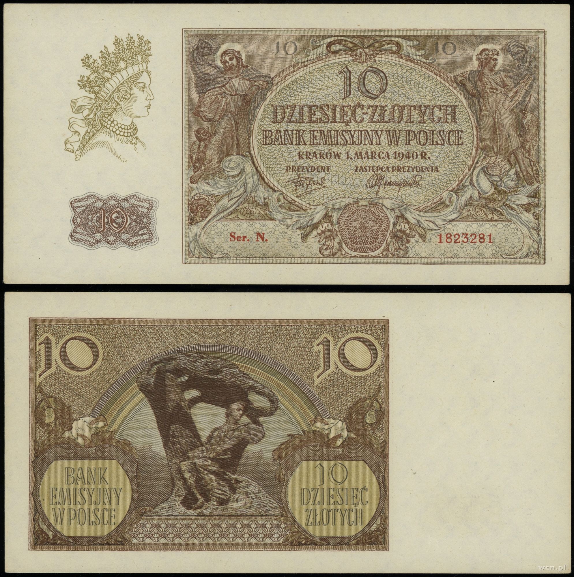 Poland, 10 zloty, 1.03.1940 - Online auction / Online bidding - Price -  OneBid