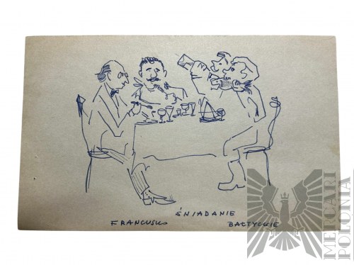 Tusz na Papierze, Nieznany Artysta - Obrazek Śniadanie Francusko-Bałtyckie