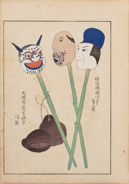 Laleczki typu kubi na bambusowych patykach, z serii: „Unai-no Tomo”, wyd. Unsodo, Kioto/Japonia, 1911 r., Shimizu Seifu