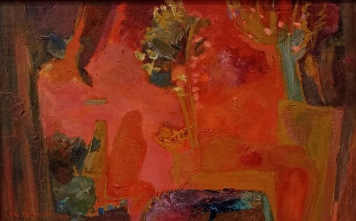 (ur. 1943), Jeszcze spokój i cisza, olej na płycie, Elżbieta Tęgowska
