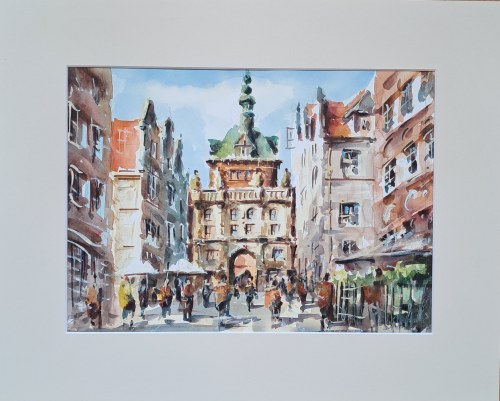 Złota Brama, akwarela na papierze, Krzysztof Suchomski