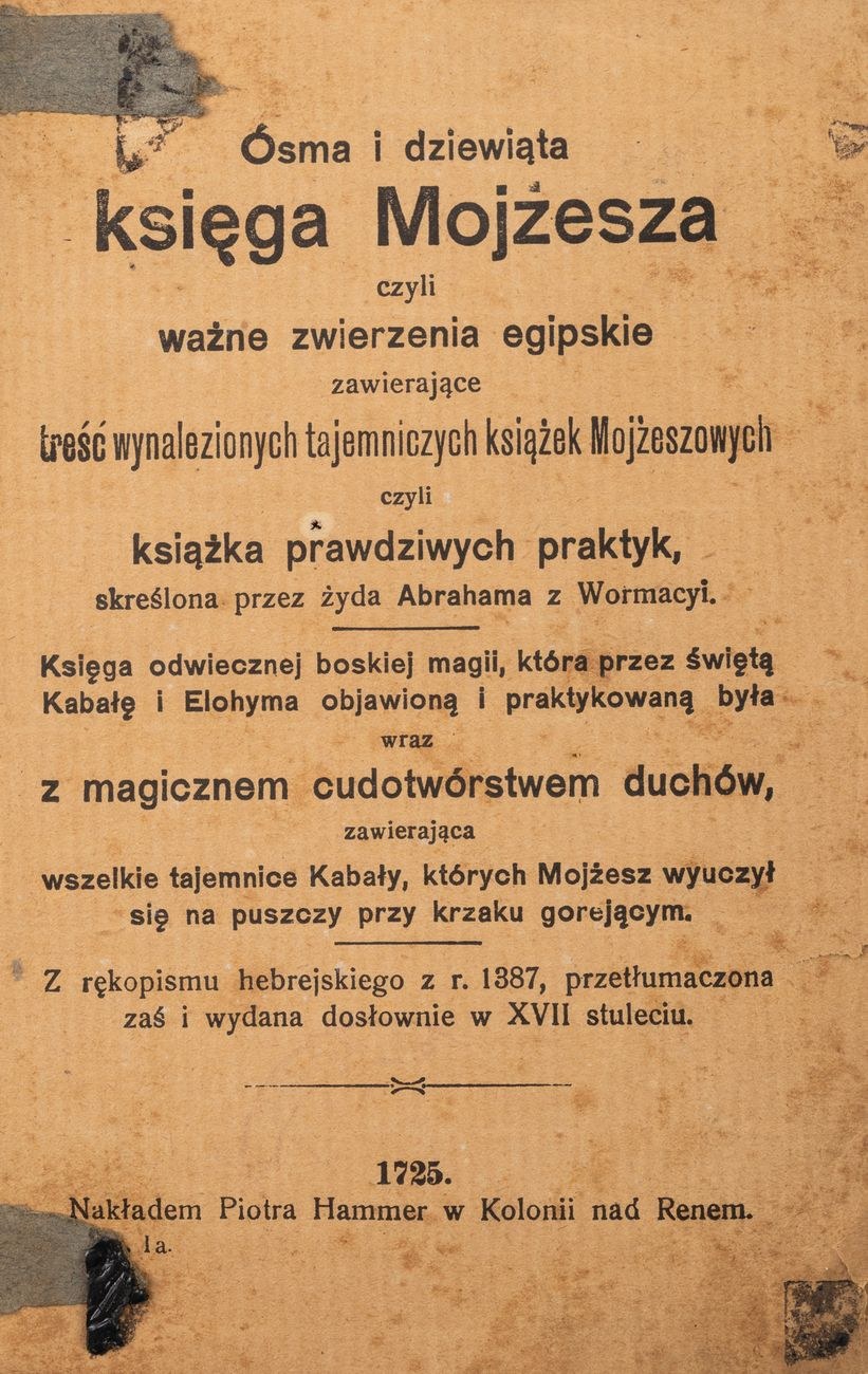 ÓSMA I DZIEWIĄTA KSIĘGA MOJŻESZA, 1910 - Aukcja internetowa / Licytacja  online - Cena - OneBid