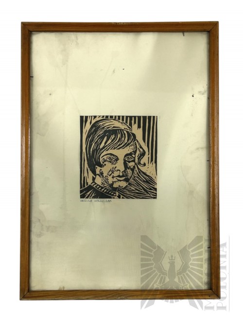 Linoryt na Papierze; Oprawa Centrala Księgarstwa „DK”, Zakład Obrotu Wydawnictwami Artystyczno-Graficznymi, Urszula Wolszczak (XX w.) - Obraz “Portret Dziewczyny”