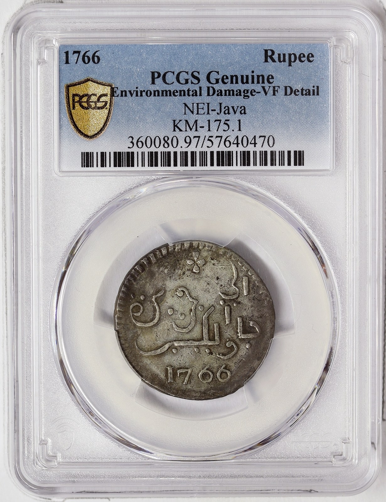 Indonesia, Java, Dutch East India Company, Rupee 1766 - Online auction ...