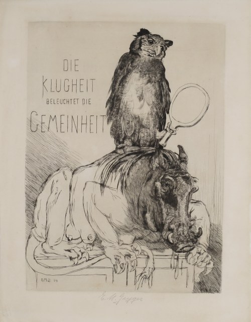 Mądrość oświeca masy (tyt.oryg.: „Die Klugheit beleuchtet die Gemeinheit”), 1899, Ernst Moritz Geyger