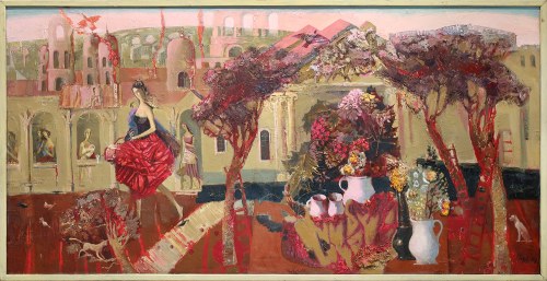 Escape on the red skirt, 2011, Leonora Yakimaschenko