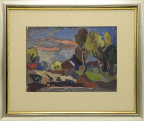 Pejzaż o zachodzie słońca, 1953, Kazimierz Podsadecki