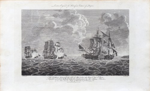 Bohaterska akcja u wybrzeży wyspy Man, wyd. James Harrison, Londyn/Anglia, 1786 r., Jabez Goldar