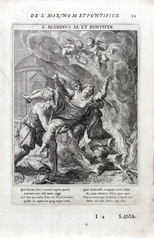 S. Marinus Et Pontifex, z: „Bavaria sancta” autorstwa Matthäusa Radera (1561-1634), wyd. Monachium, 1615 r., Raphael Sadeler