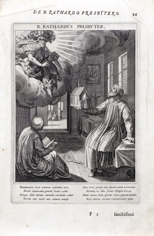 Bł. Rathard, z: „Bavaria sancta” autorstwa Matthäusa Radera (1561-1634), wyd. Monachium, 1615 r., Raphael Sadeler