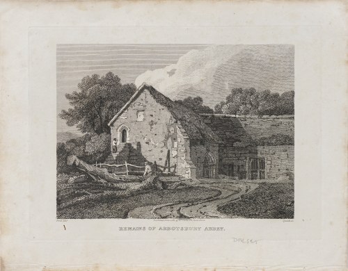 Ruiny Opactwa Abbotsburry, z serii: Relikty starożytności, wyd. William Clark Londyn/Anglia, 1810 r., Samuel Prout