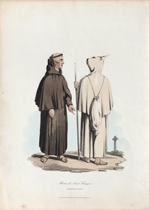 Franciszkanie, z: Szkice o kraju, postaciach i strojach w Portugalii i Hiszpanii, Londyn/Anglia, 1809-1810 r., John Heaviside Clark