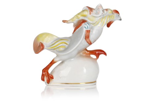 Figurka "Pan Twardowski na kogucie", Zakłady Porcelany Stołowej "Cmielów", Franciszek Kalfas