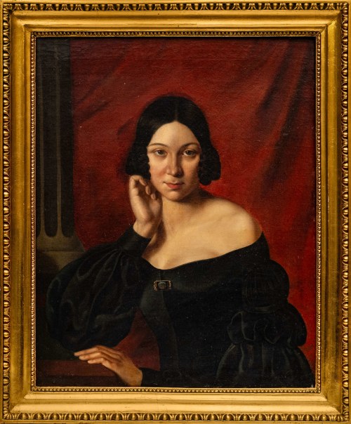Portret kobiety w czarnej sukni, XIX wiek, Piotr Le Brun