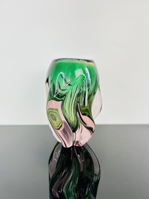 wazon ze szkła artystycznego Chřibská Glassworks, lata 60. XX wieku, Josef Hospodka
