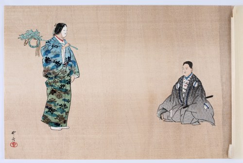 Scena ze sztuki teatru Noh, ok. 1925, Kogyo Tsukioka