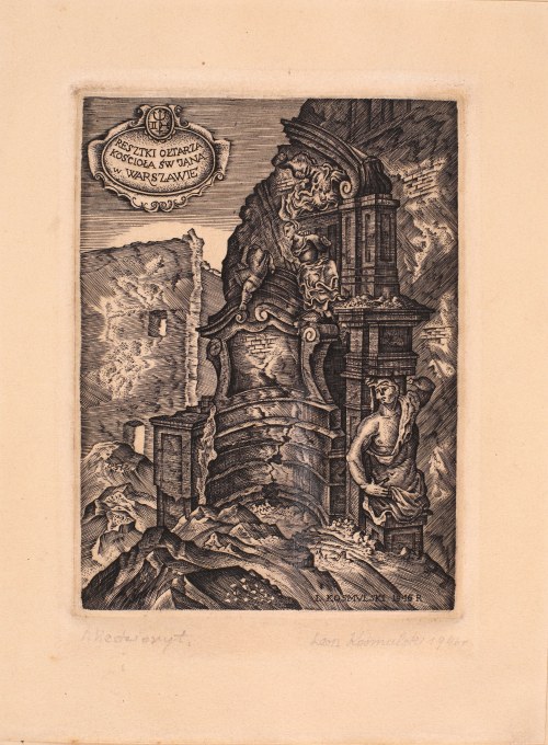 Resztki ołtarza kościoła św. Jana w Warszawie, 1946, Leon Kosmulski