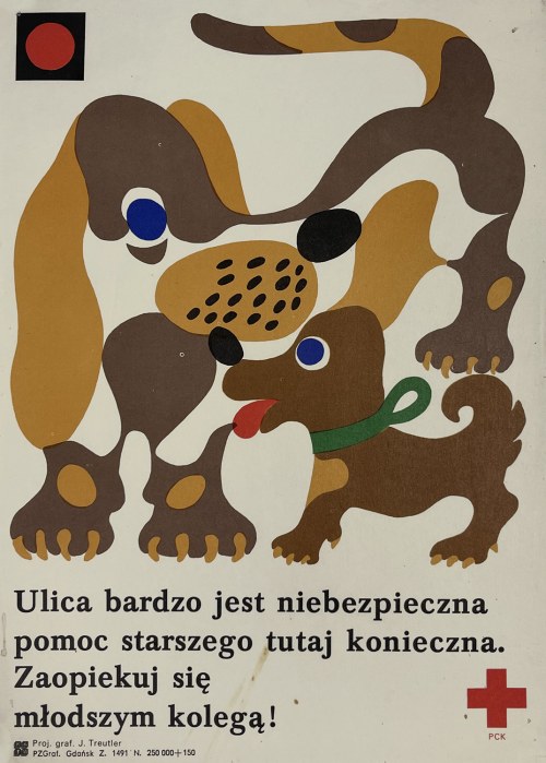Ulica bardzo jest niebezpieczna pomoc starszego tutaj konieczna. Zaopiekuj się młodszym kolegą!, Jerzy Treutler