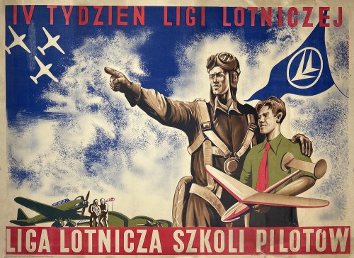 IV Tydzień Ligi Lotniczej. Liga Lotnicza szkoli pilotów, 1950, W. Dybczyński