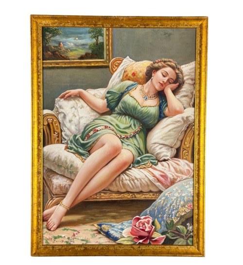 Portret kobiety na sofie, Scuola Italiana