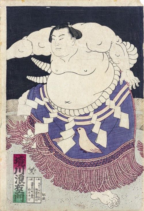 Zapaśnik sumo Sakaigawa Namiemon, Japonia, 1878 r., Utagawa Kuniaki II
