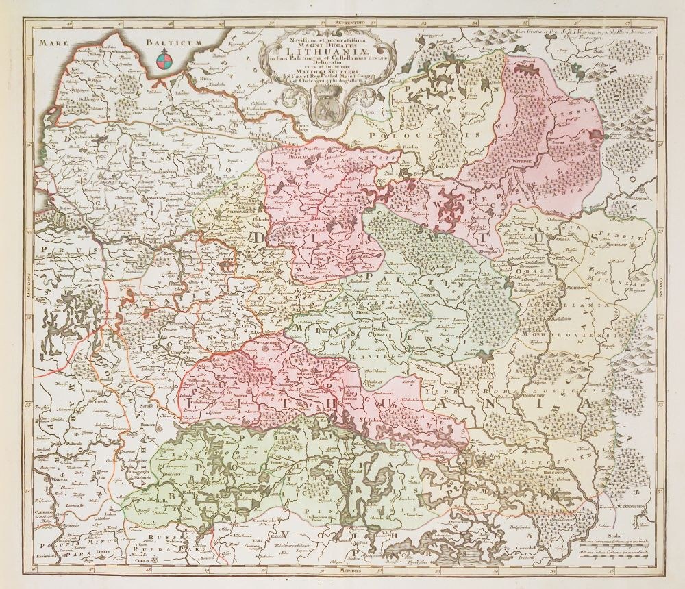 Podaj Nazwy Dwóch Miast Leżących Na Obszarze Wielkiego Księstwa Litewskiego LITWA. Mapa Wielkiego Księstwa Litewskiego, wyd. Matthäus Seutter