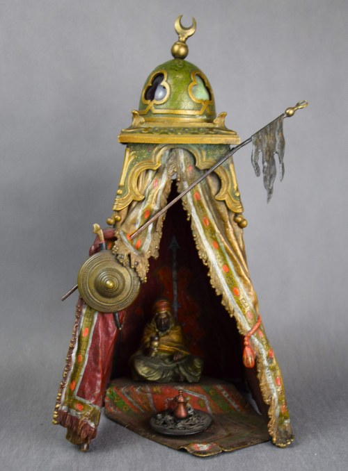 Lampa "Namiot Beduina", brąz wiedeński, ok. 1900 r., Wytwórnia Franz Xavier Bergmann