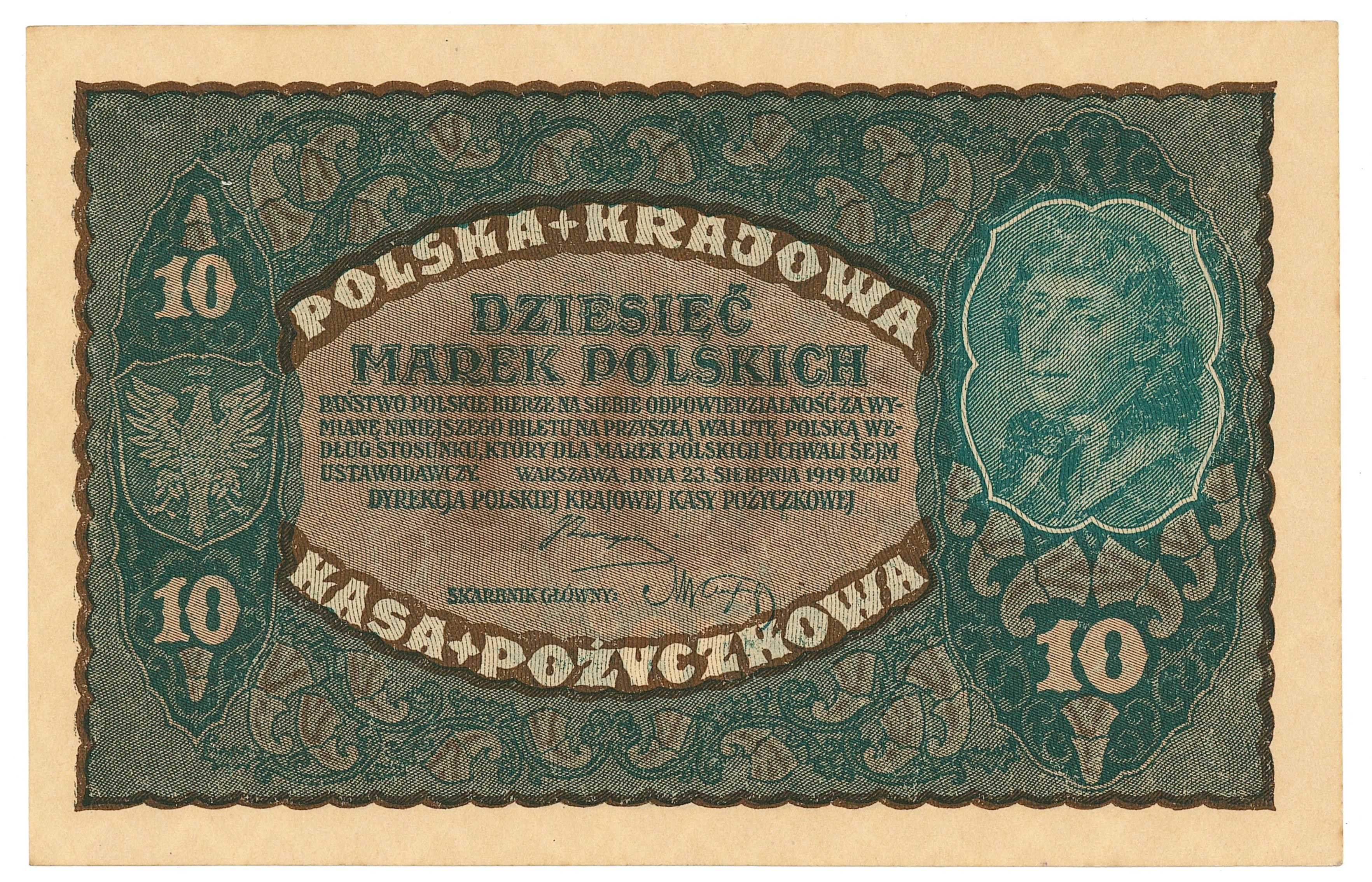 II RP, 10 marek polskich 1919 II Serja CO - Aukcja internetowa ...