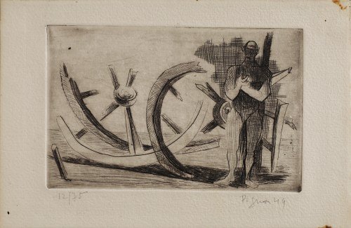 Człowiek i koła, 1949, Edouard Pignon