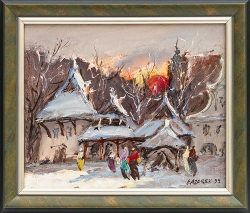 Zmierzch zimowy w Kazimierzu, 1999, Stanisław Łazorek